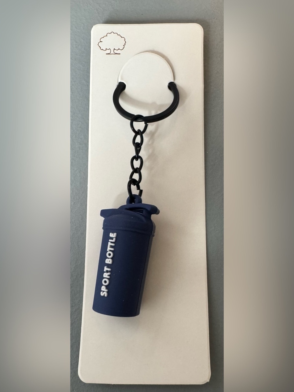 Navy 'Sport Bottle' Keychain Charm gym life shaker bottle protein pre workout